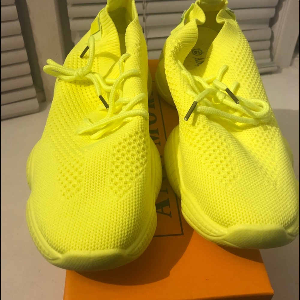 Neon Yellow Sock Shoe